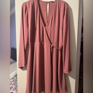 Wrapped pink dress